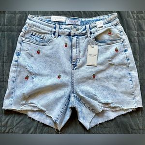 New w Tags Cherry Embroidered Short